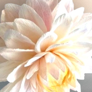 Crepe Paper Dahlia, Handmade Botanical Flowers, Faux Paper Flower, Unique, Dahlia, Keepsake, Indoor Decor, Gift image 4