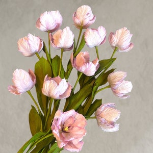 Pink & Purple Parrot Tulips, Valentine&#39;s Day Arrangement, Boho Arrangement