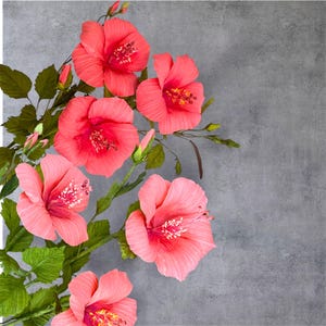 Handmade Faux Hibiscus Flower, Centerpiece, Botanical Replica/Forever flower