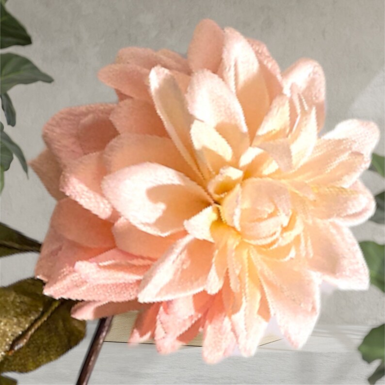 Crepe Paper Dahlia, Handmade Botanical Flowers, Faux Paper Flower, Unique, Dahlia, Keepsake, Indoor Decor, Gift image 3