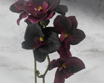 Adams Bridal Bouquet,Spooky Halloween Orchid Bouquet, Black Gothic, Halloween Bride's Bouquet, Wednesday, Halloween Flowers.