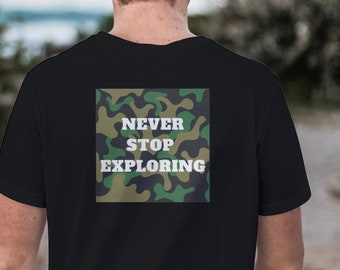 For My Country Unisex Heavy Cotton Tee, Military Shirt, Camping Tee, Trekking T shirt, Camo Design, Gift for Camping Man, Outdoor Shirt