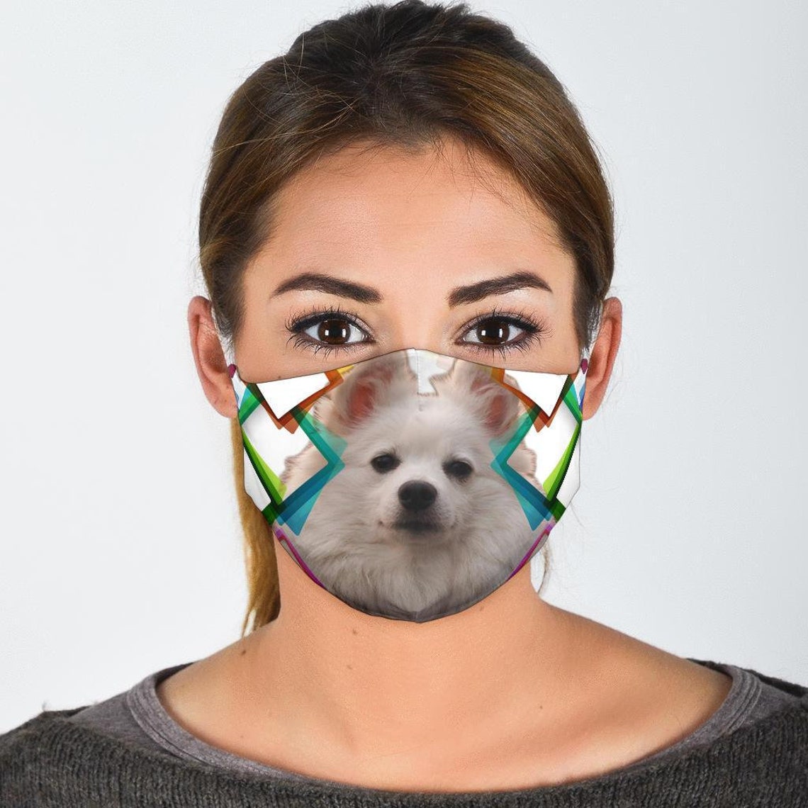 Schöne amerikanische Eskimo Hund Print Gesichtsmaske Etsy