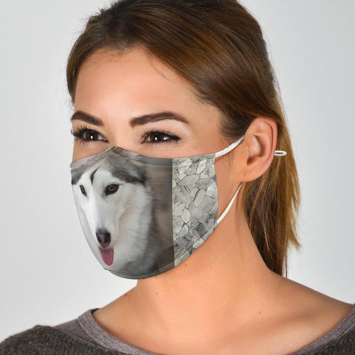 Siberian Husky Print Face MaskCustom Mask Handmade Mask Pet Etsy