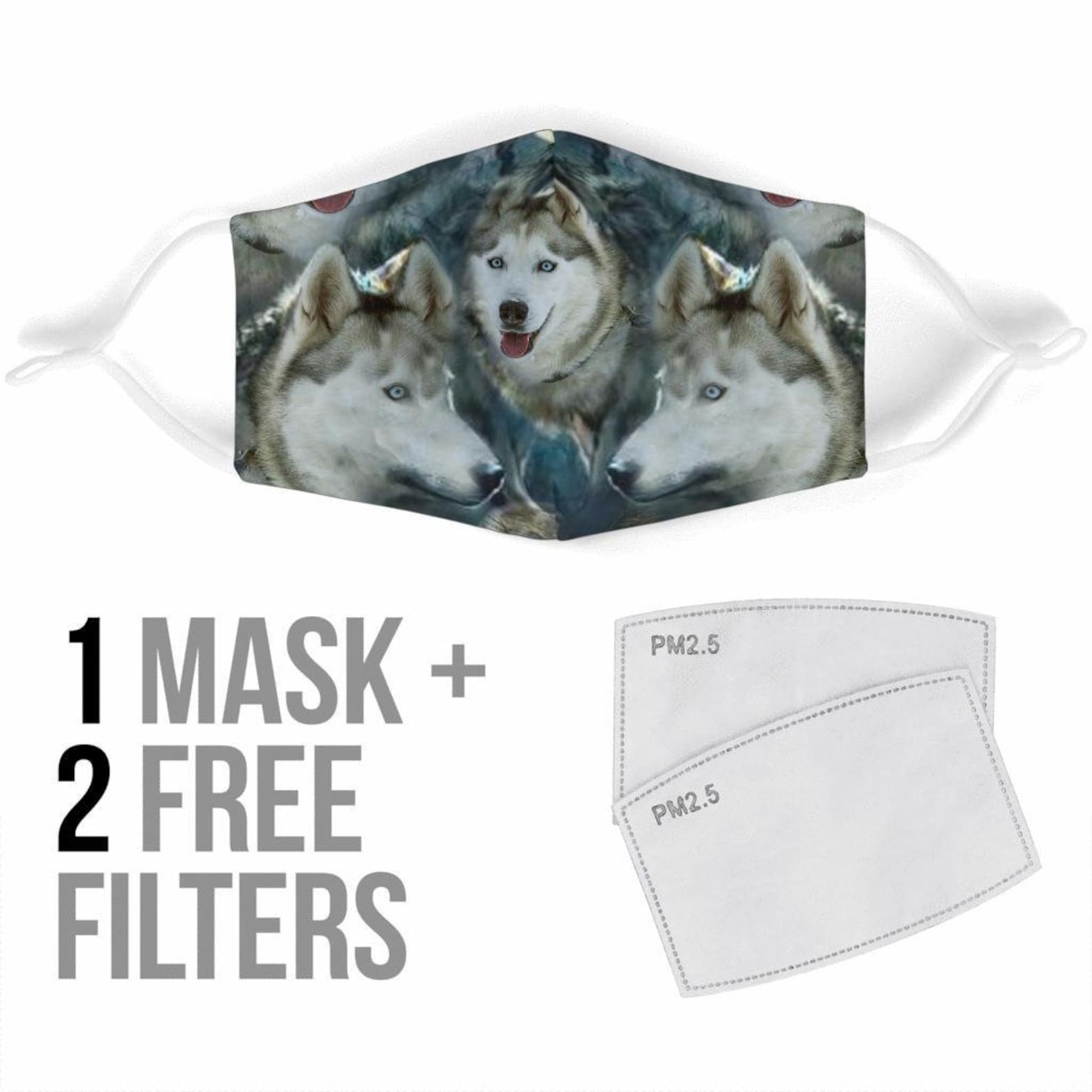 Siberian Husky Print Face Mask Etsy