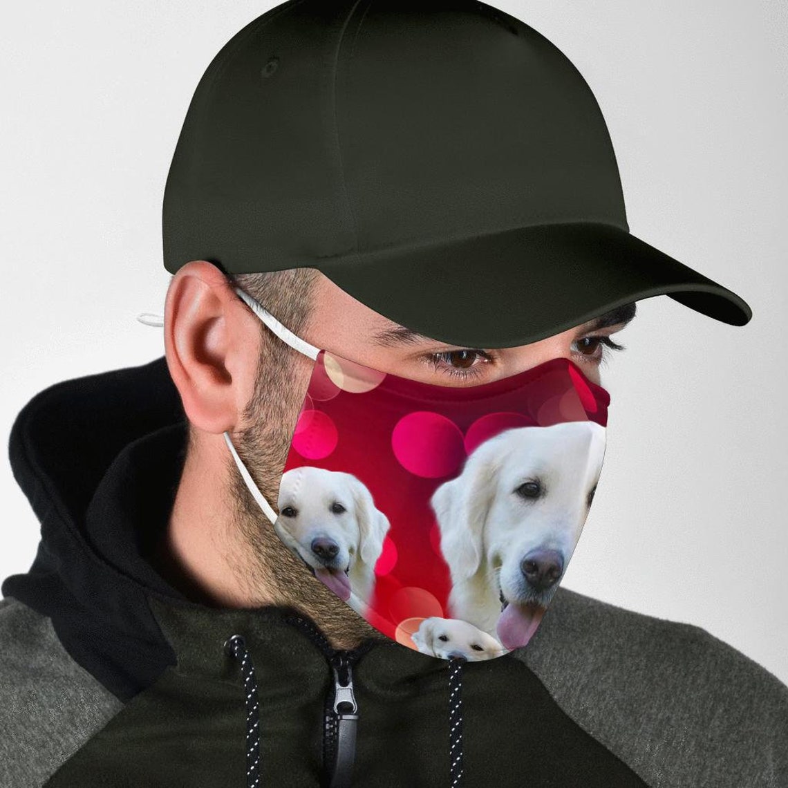 Golden Retriever On Red Print Face Mask Custom Mask Handmade  Etsy