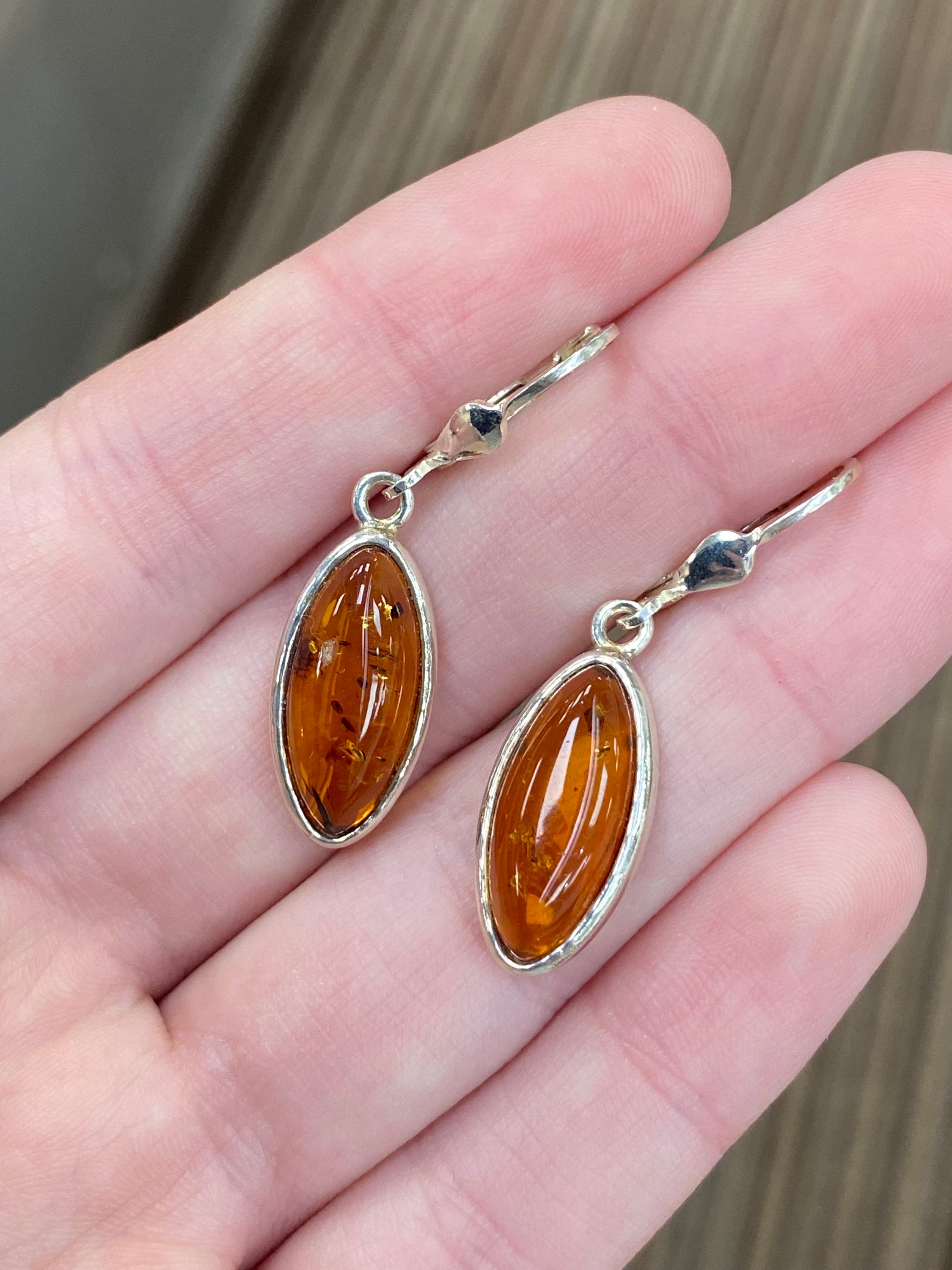 Orecchini Rotondi In Argento Sterling 925 Con Ambra Baltica – Gioielli SilverAmber Jewellery UK - 2