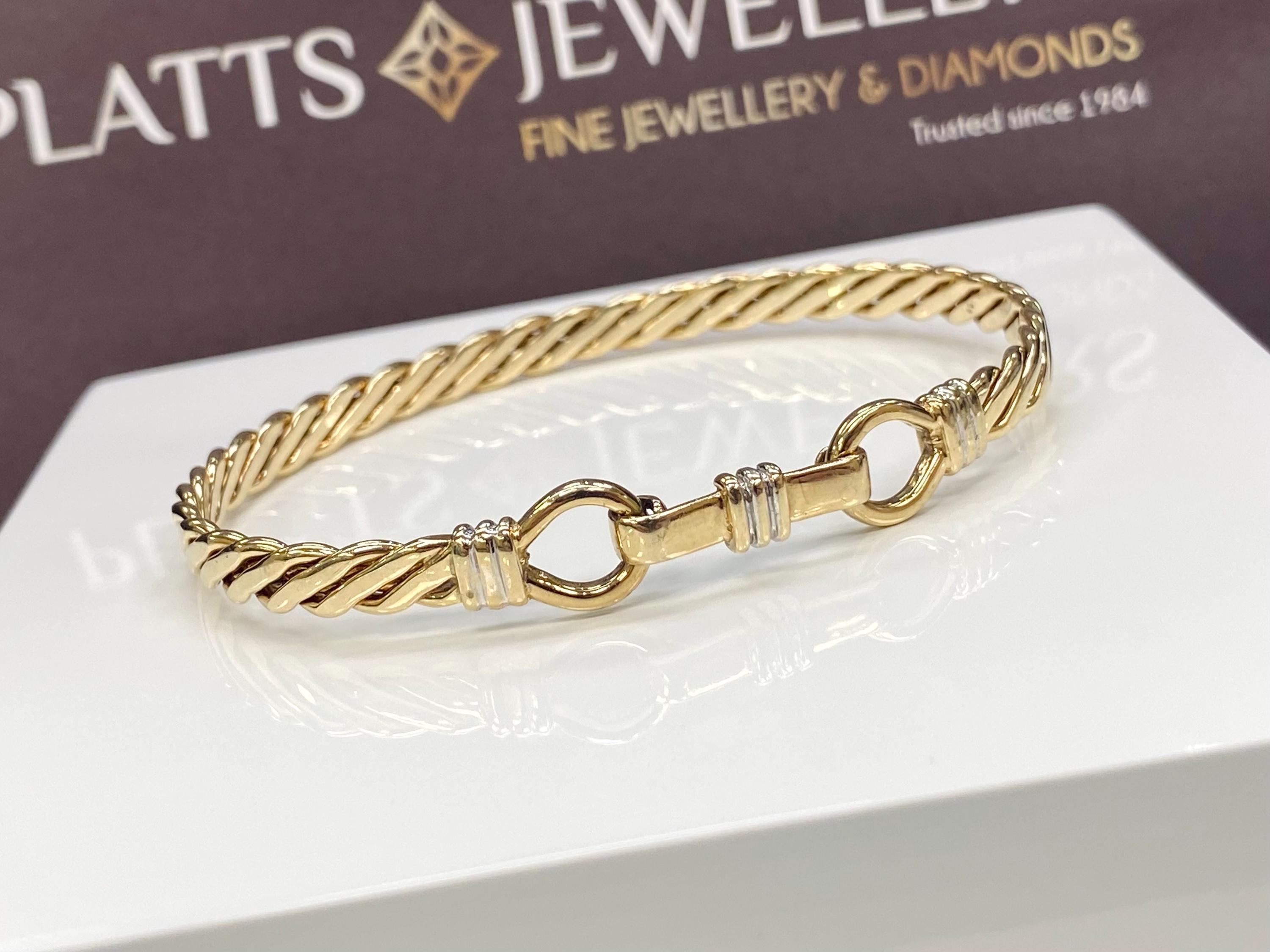9ct Vintage Yellow Gold Hinged Patterned Bangle  - 13.98 Grams