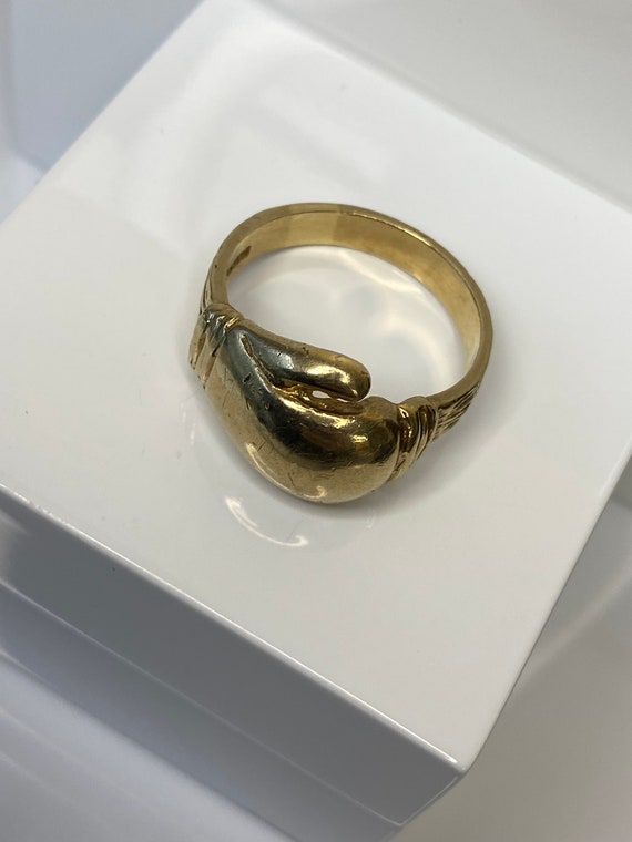 9ct yellow gold boxing glove ring