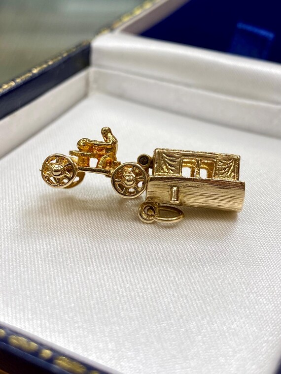 9ct ヴィンテージ イエロー ゴールド ジプシー キャラバン チャーム 