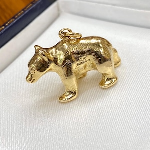 9ct Vintage Yellow Gold Grizzly Bear Charm / Pendant, Traditional Charm, Made from Solid Yellow Gold, British Hallmarked