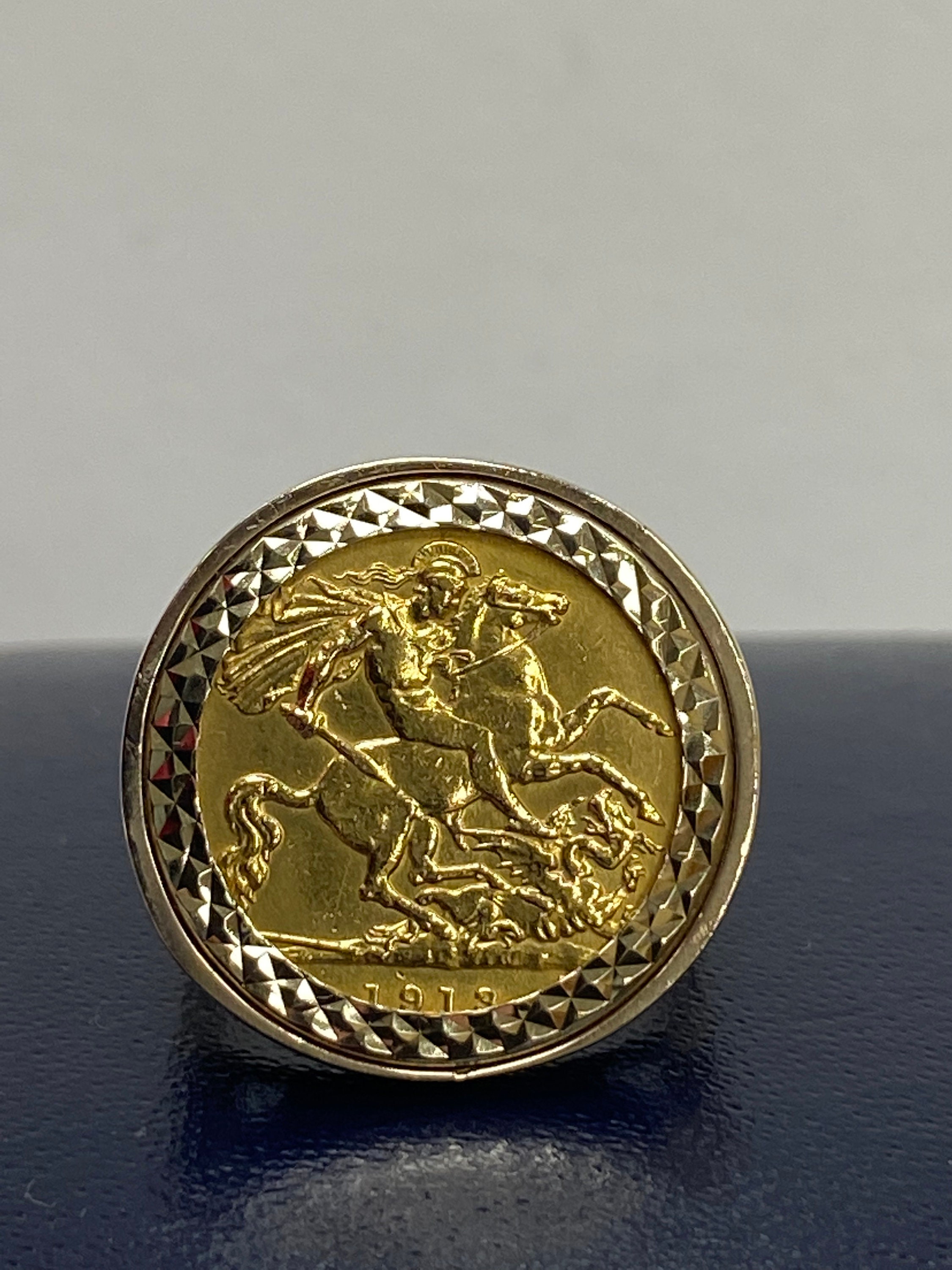 9ct Yellow Gold St George Half Sovereign Ring Mount | Ramsdens Jewellery