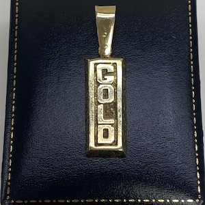 Vintage 9 carat solid gold bullion bar pendant