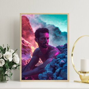 Volcanic Man Digitale print, poster, wanddecoratie, digitale download, digitale poster, poster