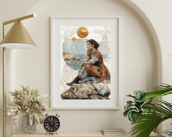 Wall Decor, Poster, Digital Wall Art, By the sea, Digital Download, Digital Print