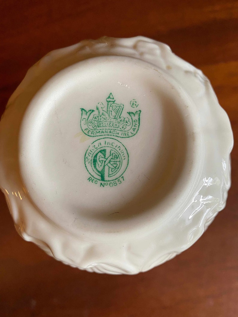 Irish Belleek Porcelain Dolphin Vase 0857 Etsy