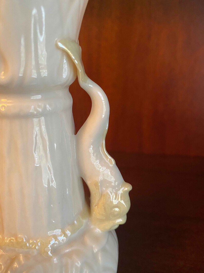 Irish Belleek Porcelain Dolphin Vase 0857 Etsy