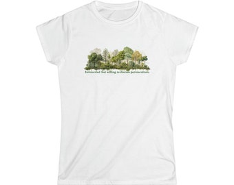 Permaculture T-Shirt, Introverted But Willing to Discuss Permaculture, Women's Softstyle Tee, Sustainable Living Message