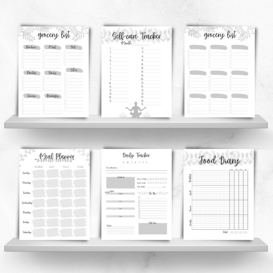 Wellness Tracker and Journal Fitness Printable Bundle Etsy