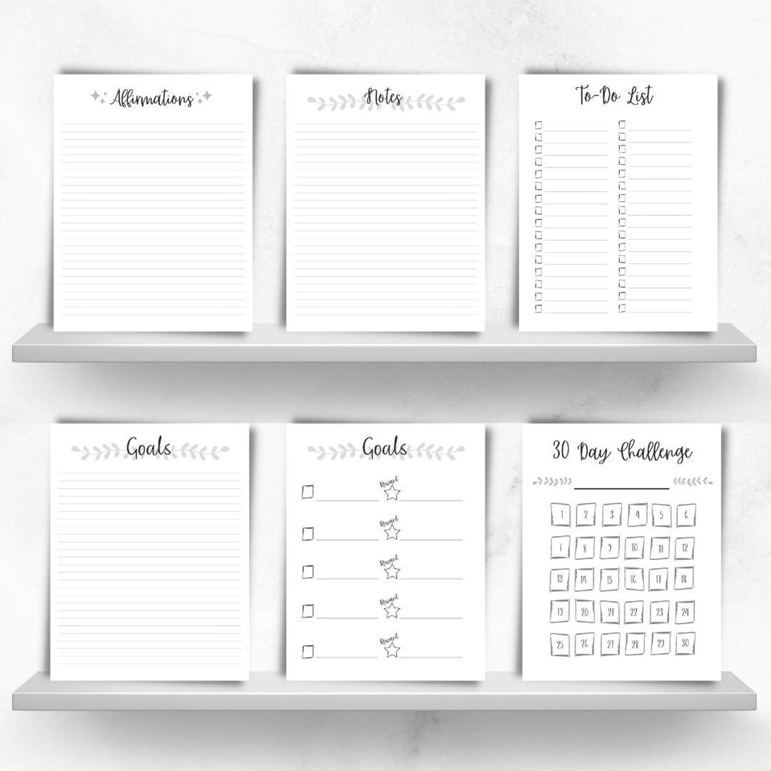 Wellness Tracker and Journal Fitness Printable Bundle Etsy