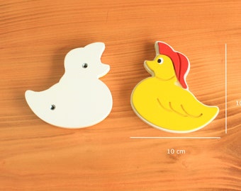 Duck Knobs for Drawer and Dresser, Duck Wooden Nursery Knobs for Kids Room, Dresser and Drawer Bedroom Handle