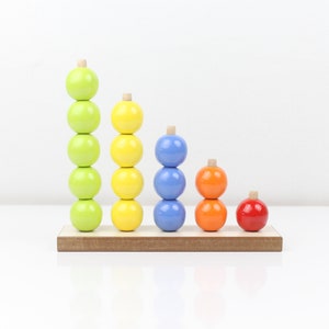 Sphere Arranging, Montesorri Game for Early Education, Toy for Toddler, 1 year old girl and boy gift, Montessori Infant Toy image 6