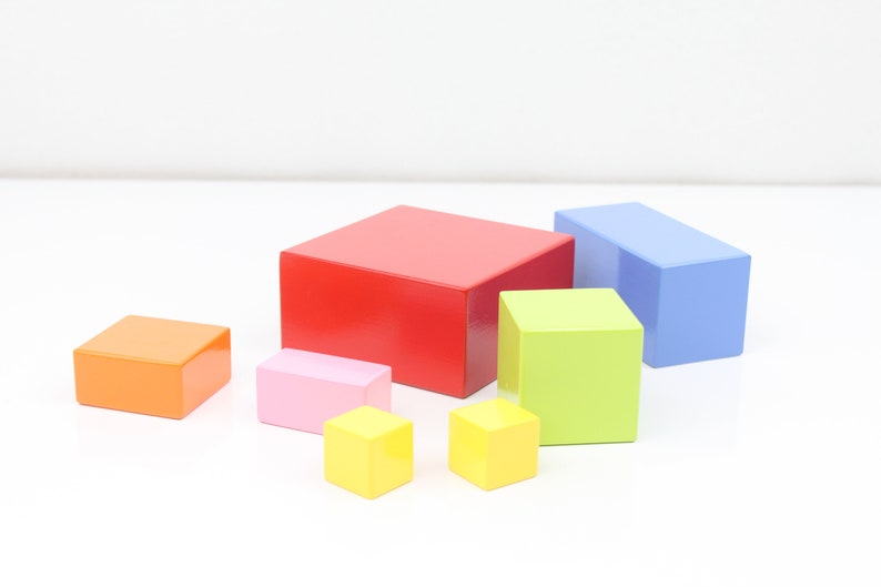 Piece and Whole Cube Educational Cube Shape Color Size Learning image 2