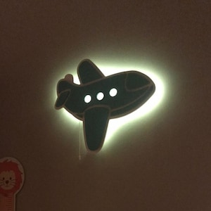 Personalized Animals Wall Nightlight,  Mickey Mouse Elephant Cat Whale Plane Models Nursery Wall Light Optional Light Colors, Wall Sconce