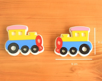 Train Knobs for Drawer and Dresser, Train Wooden Nursery Knobs for Kids Room, Dresser and Drawer Bedroom Handle