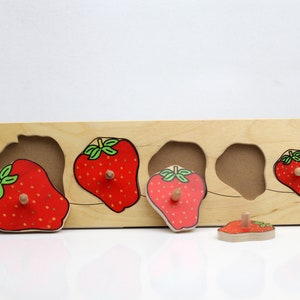 Puzzle di apprendimento Giocattoli per neonati e bambini / Regalo Montessori 1 e 2 anni / Puzzle in legno a forma e colore
