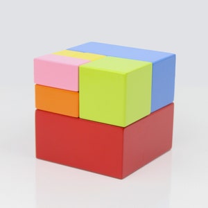 Piece and Whole Cube Educational Cube Shape Color Size Learning image 1