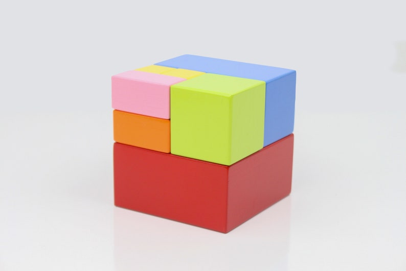 Piece and Whole Cube Educational Cube Shape Color Size Learning image 1