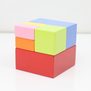 Piece and Whole Cube Educational Cube Shape Color Size Learning image 3