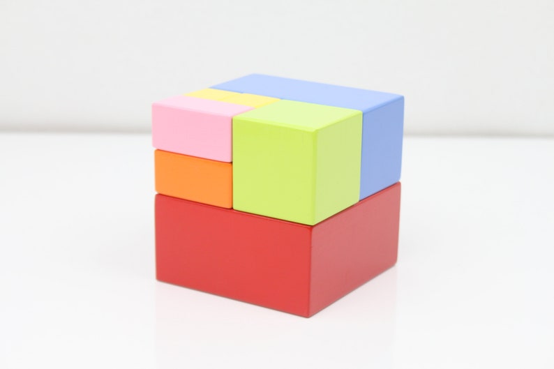 Piece and Whole Cube Educational Cube Shape Color Size Learning image 3