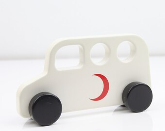 Wooden Ambulance Toy, Ambulance Toys, Handmade