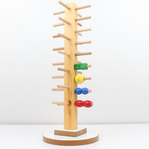 Shape sort Tower, Wooden Tower, Educational Montessori toy for Kids
