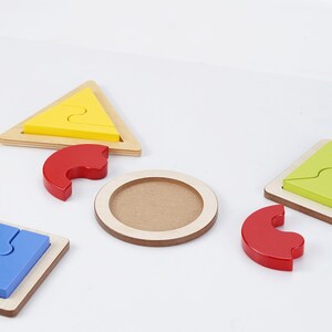 Geometric Single Shape Montessori Puzzle and Color for Toddler, Children Early Education Puzzle