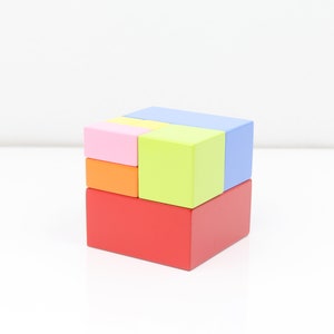 Piece and Whole Cube Educational Cube Shape Color Size Learning image 4