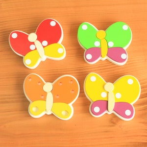 Butterfly Knobs for Drawer and Dresser 1 PC&#39;s, Tree Wooden Nursery Knobs for Kids Room, Dresser and Drawer Bedroom Handle