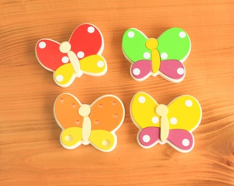 Butterfly Knobs for Drawer and Dresser 1 PC's, Tree Wooden Nursery Knobs for Kids Room, Dresser and Drawer Bedroom Handle