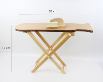 Antique Folding Wooden Ironing Board Primitive Wood Adjustable