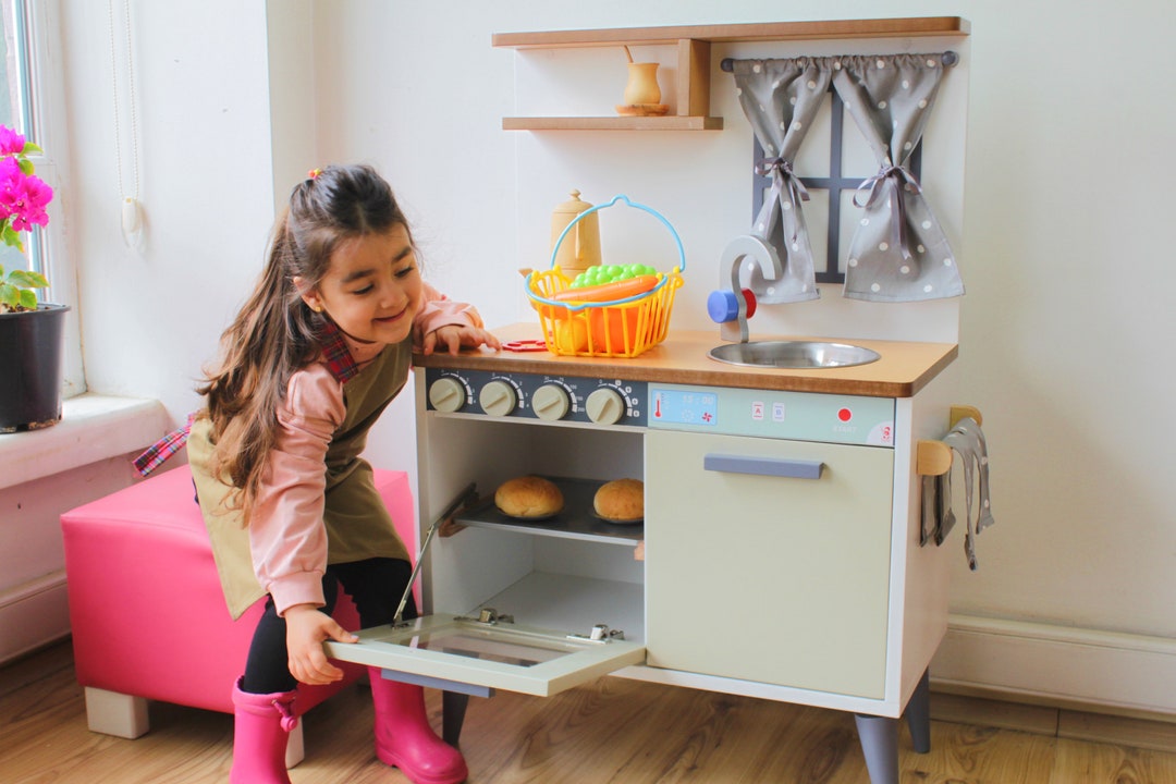 Wooden Montessori Play Kitchen for Kids Room Montessori Etsy