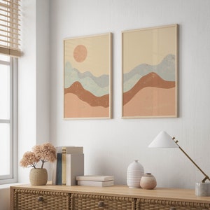 printable wall art set of 2, neutral wall art, abstract landscape, Printable Wall Art, Boho wall art, Abstract art print, desert wall art