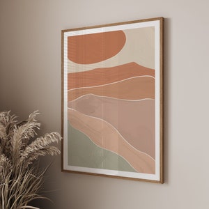 Warm Tone Desert Landscape Art Print: Boho Abstract (Digital Download)