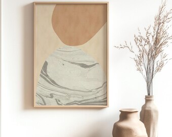 Japandi Abstract Art Print: Neutral Minimalist Home Decor (Digital Download)