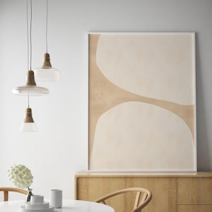 Beiges abstraktes Poster: Neutrales, minimalistisches Dekor (Digitaler Download)