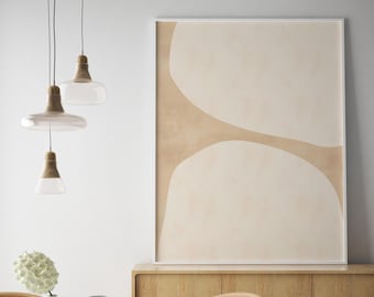Beige Abstract Art Print: Neutral Minimalist Decor (Digital Download)