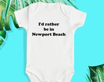 Newport Beach Custom Baby Bodysuit - Funny Baby One Piece Bodysuit Outfit - California