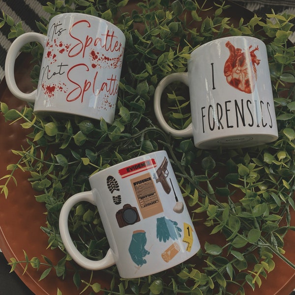 Forensic 12 Oz Porcelain Mug for Office CSI, Forensic Science ,True Crime, Forensic Gifts, Coffee Latent Print Tea Fingerprint Valentines