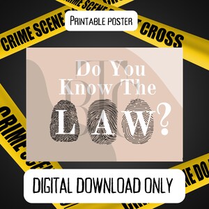 DIGITAL DOWNLOAD ONLY** Fingerprint Law Poster Bright Colorful Csi Science Teacher Teaching School Law Enforcement